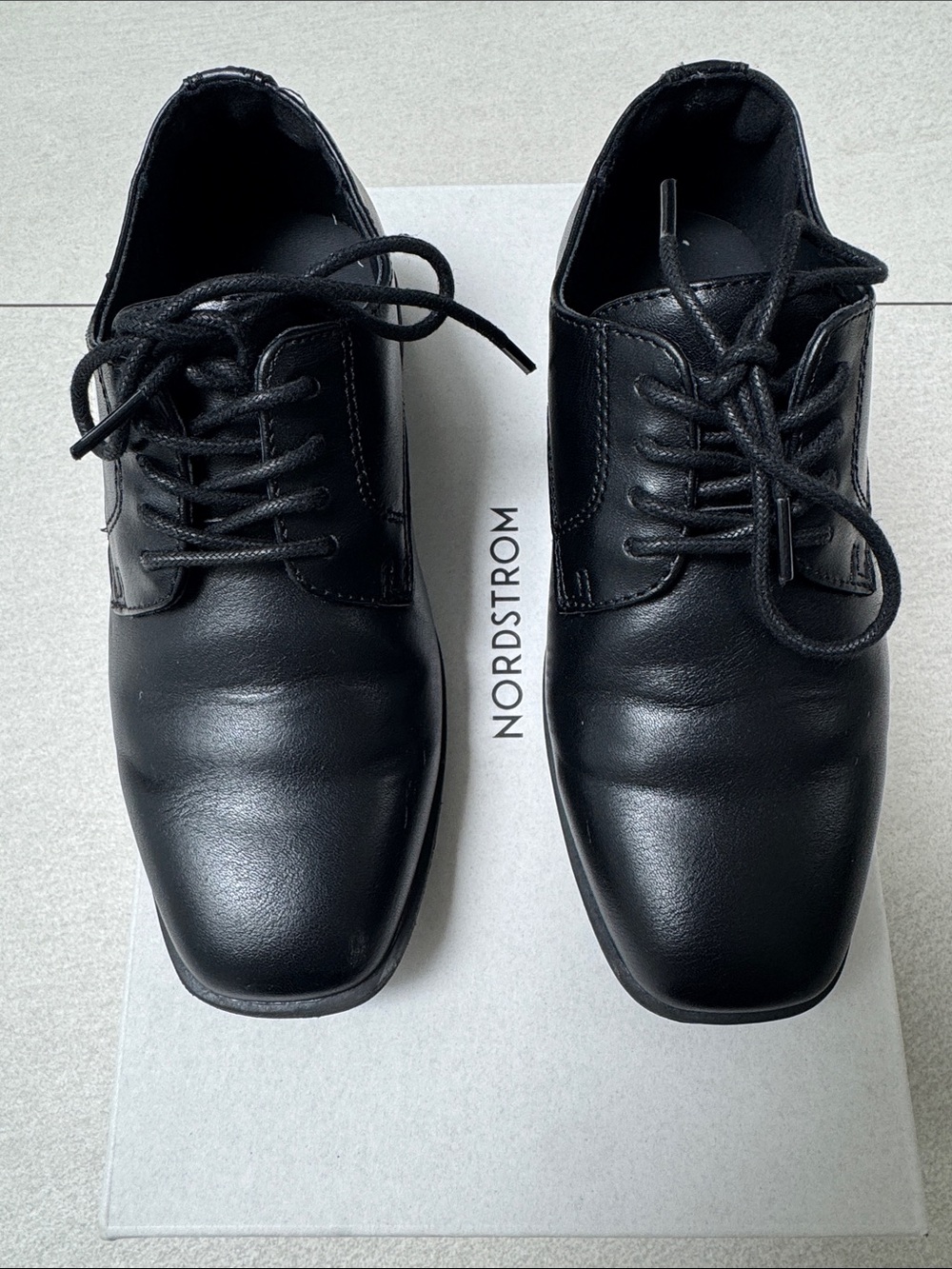 Kids Nordstrom Black Leather Derby Dress Shoes